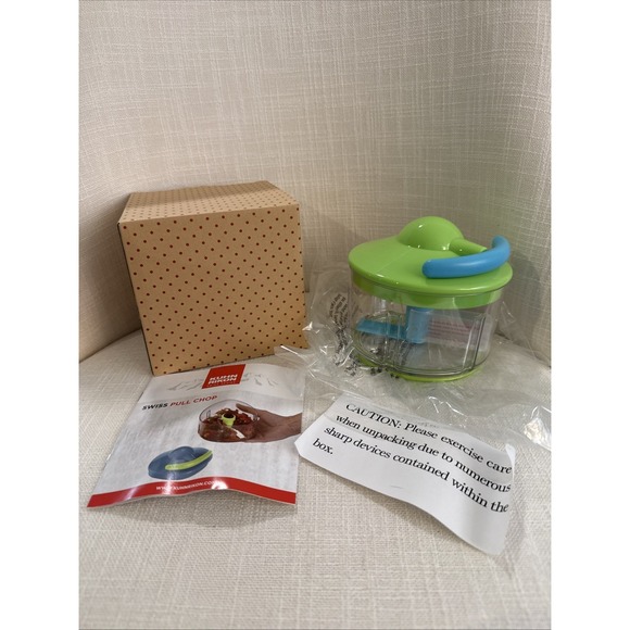 Kuhn Rikon Other - Kuhn Rikon Swiss Pull Chop Food Processor with Pull Cord Blue/Green NEW